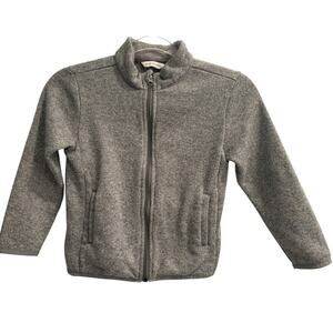 Janie and Jack Size 6 Boys Gray Full Zip Fleece Jacket